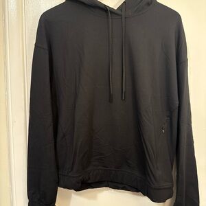 Ladies  Black Pullover Hoodie - Classic Casual Sweatshirt